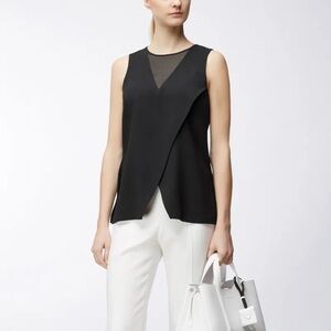 Hugo Boss black sleeveless crepe shell top - size 8 (Medium)